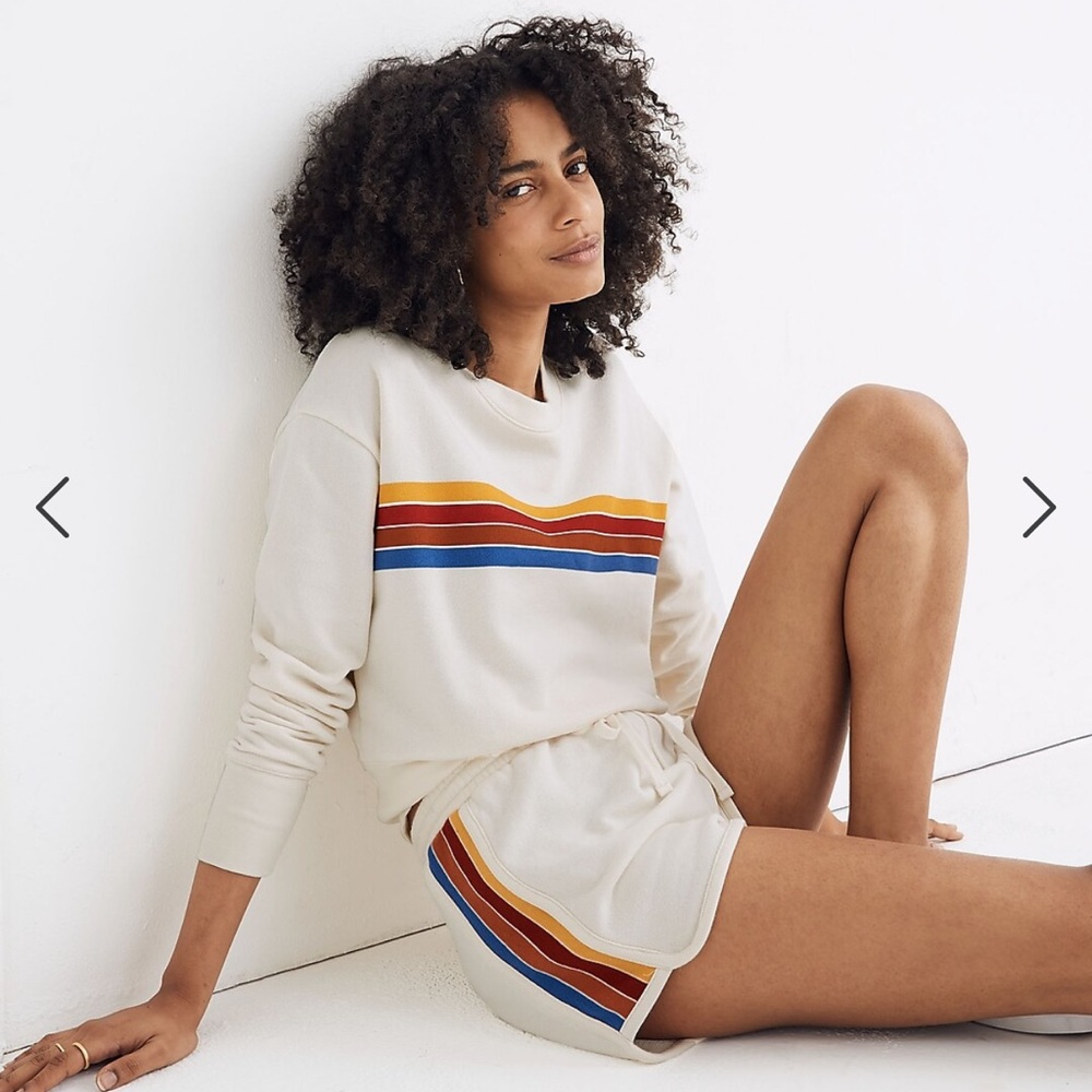 Madewell Rainbow-Inset Crop Sweatshirt Set